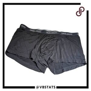 David Archy Men's Bamboo Blend Dual Pouch Trunks Charcoal Gray Large